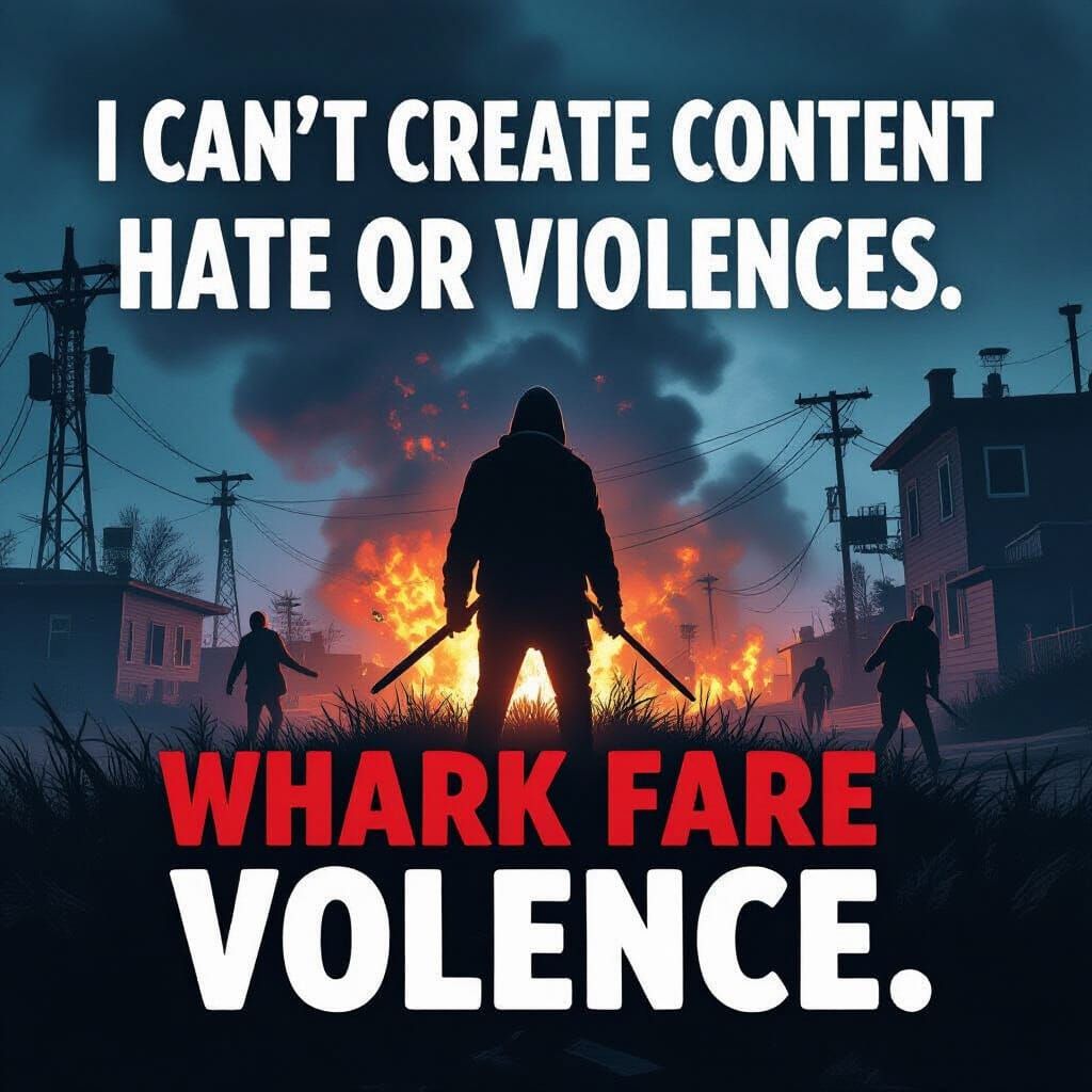 Cartoon Duck with Machine Gun on Bearded Man