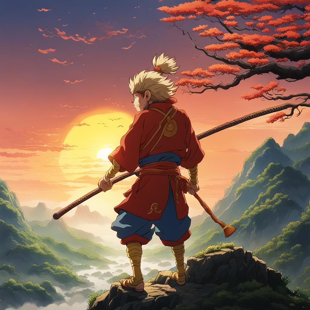 Sun Wukong in Studio Ghibli Anime Style
