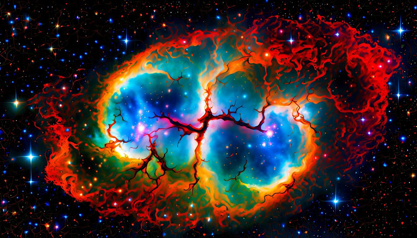 Gemini Galaxy Nebula: Colorful Space Scene