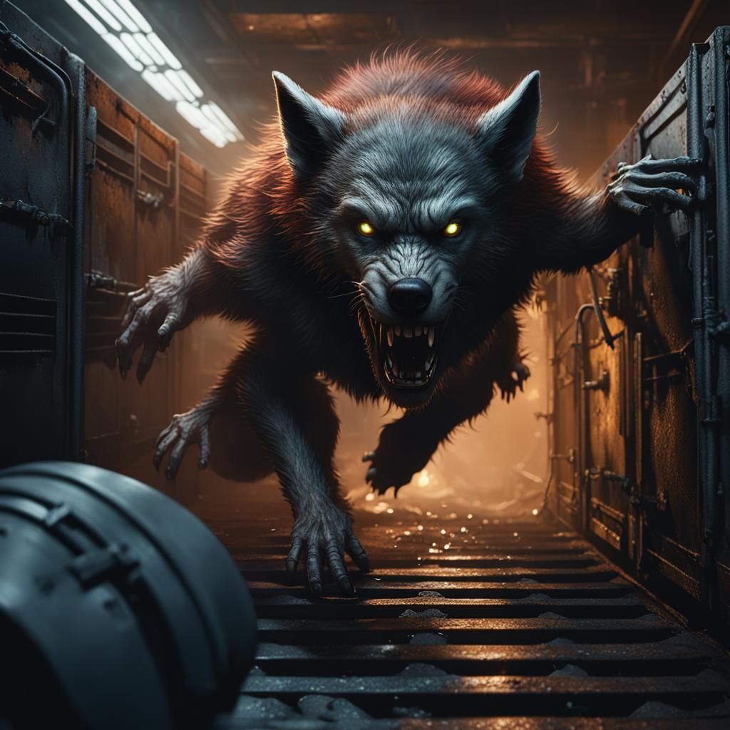 Female Werewolf Crawling: Fantasy Concept Art