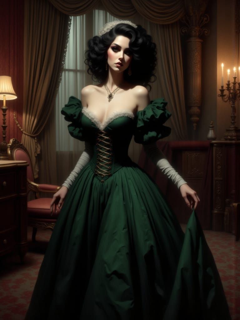 Regal Victorian Mistress With Hidden Knife