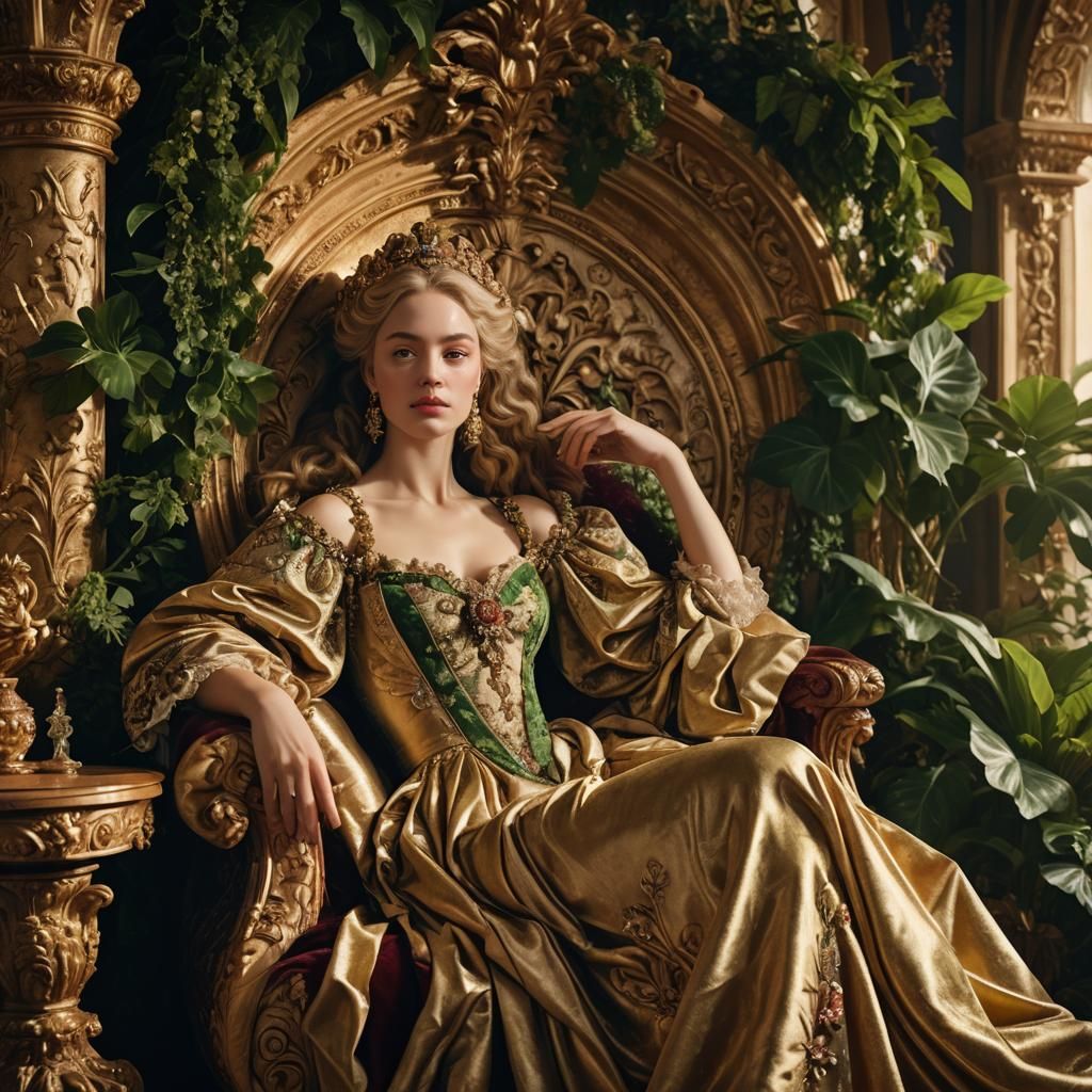 Baroque Queen in Royal Garden