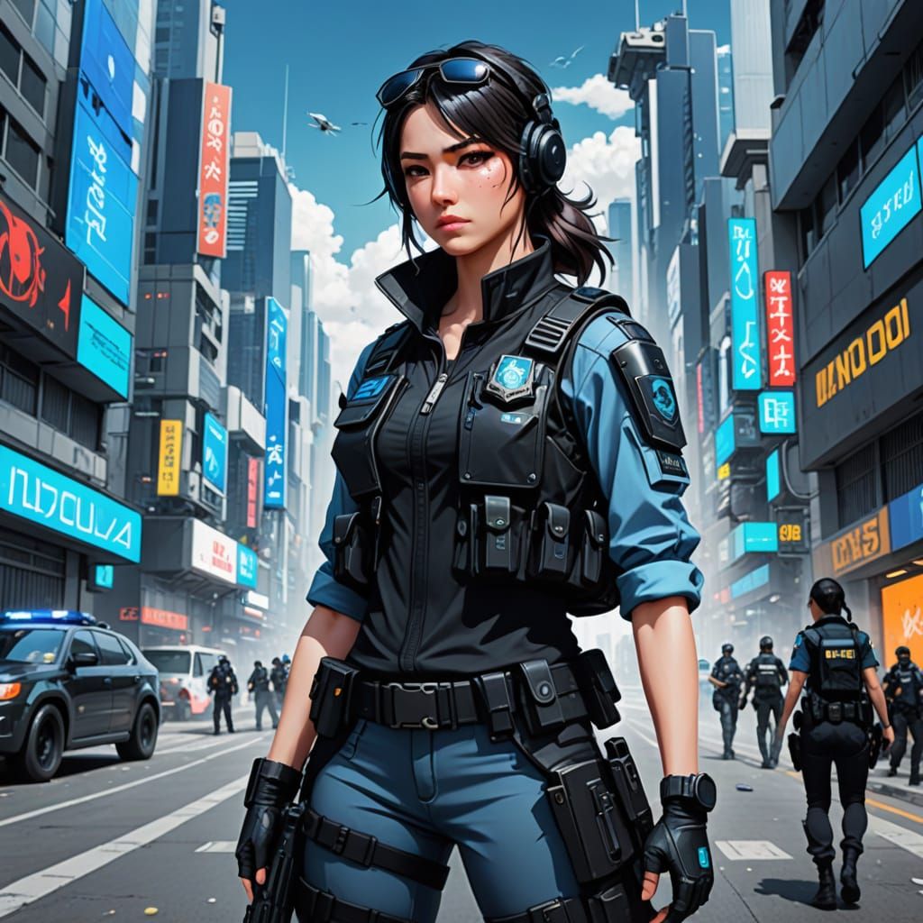 Scifi police girl...