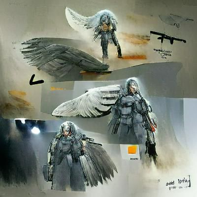 Grey Angel Concept Art: Ethereal and Powerful
