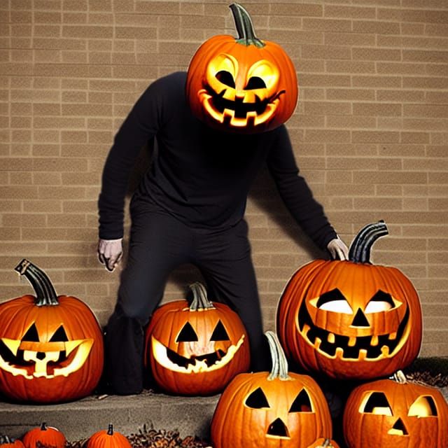 Scary Pumpkin Monster Horror Creature