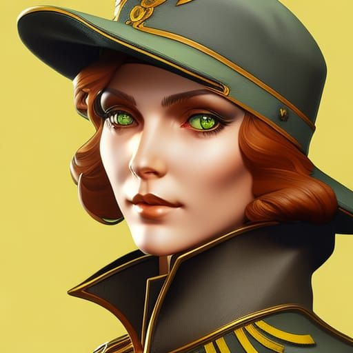 Military woman with the beret