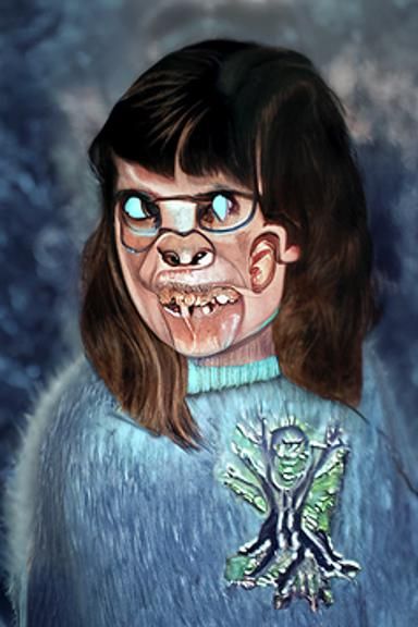 Wendigo Teacher Portrait in Goosebumps Style
