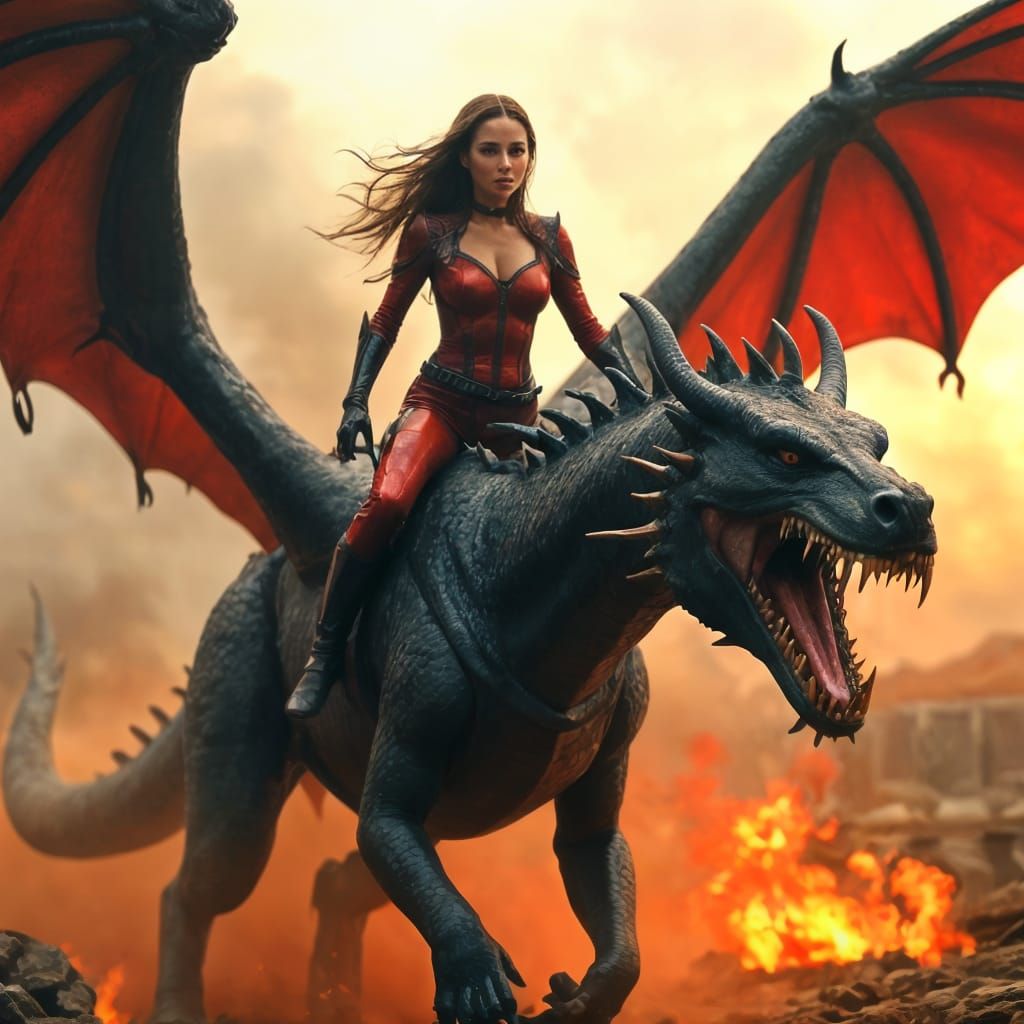 Dragon rider in battle