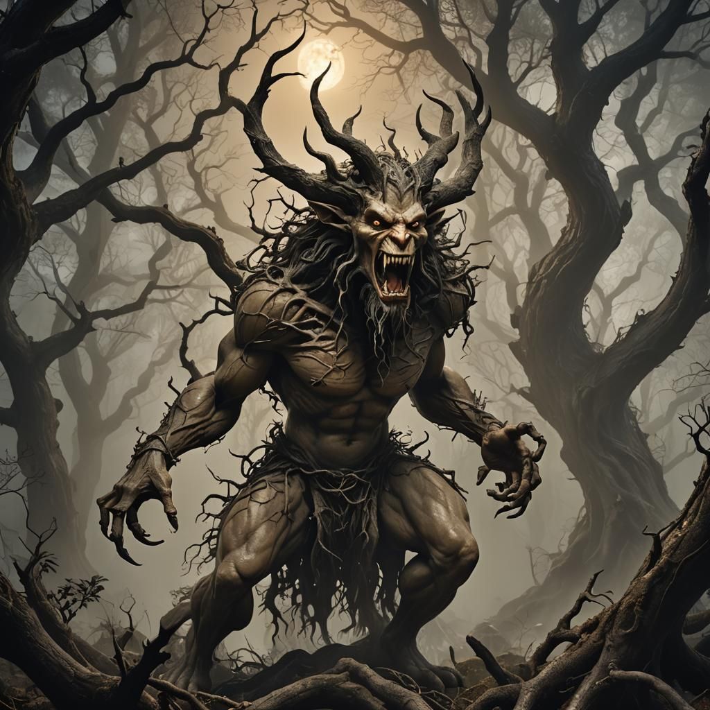 Incubus in Misty Forest: Dreamlike Cinematic Still