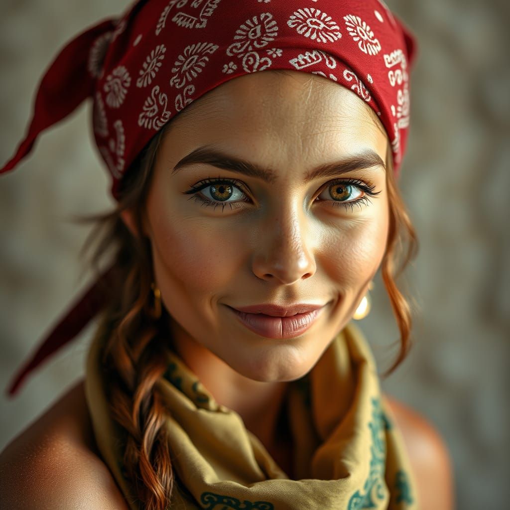 Close-Up Portrait of a Beautiful Girl in Headband