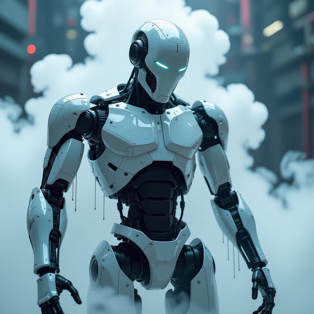 Armless Robot in Biomechanical Industrial Style