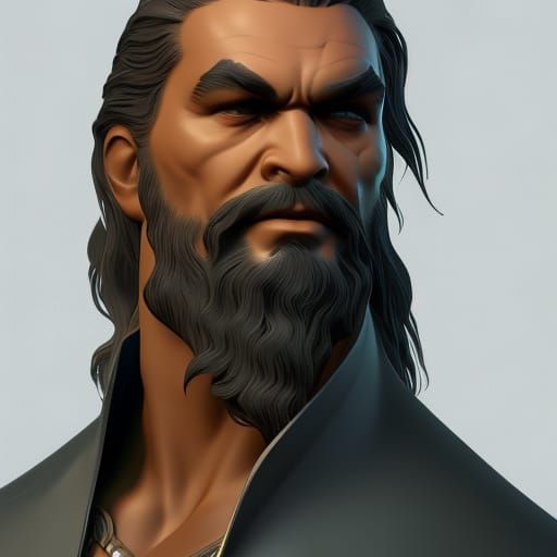 Jason Momoa Portrait in Art Nouveau Style