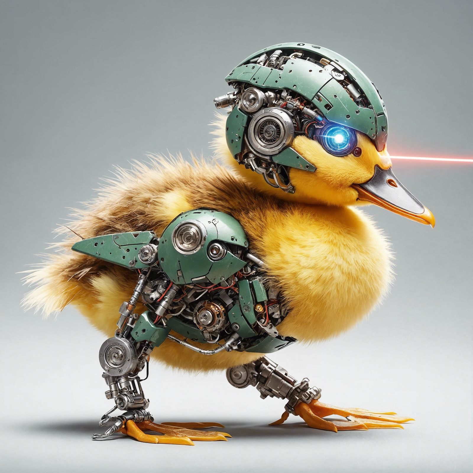 Majestic Roboduck: A Cyborg Duckling Transformation
