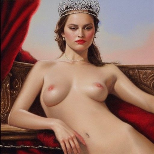 Captivating Queen in Chains: An Oil Painting