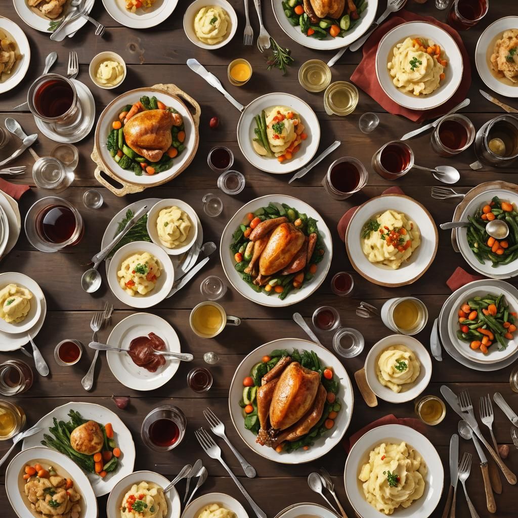 Thanksgiving Still Life in Warm Oil Painting Style