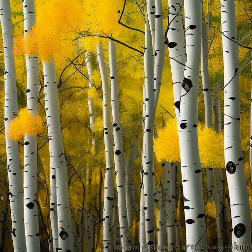 Autumn Quaking Aspen Forest: Photorealistic Detail
