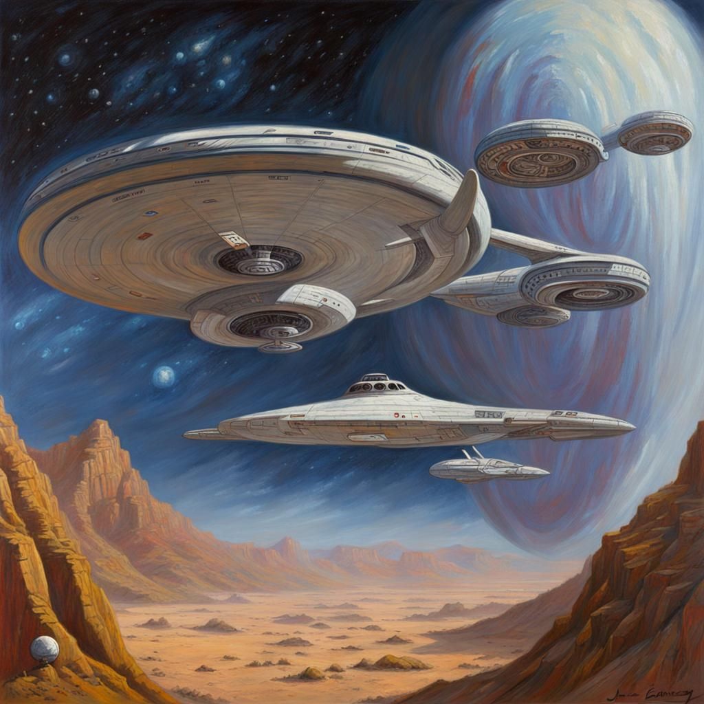 Star Trek Scene as Oil Painting