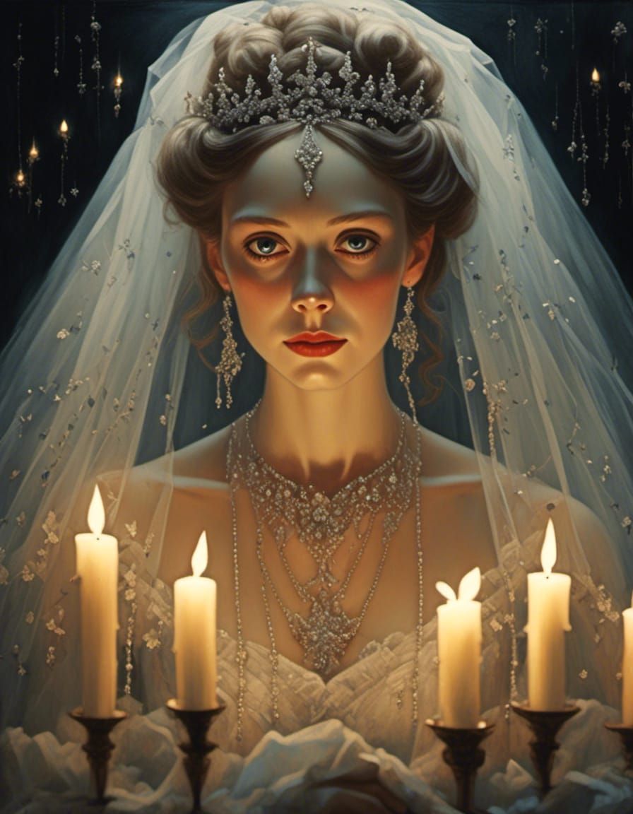 Dark Fantasy Bride with Tattered Veil