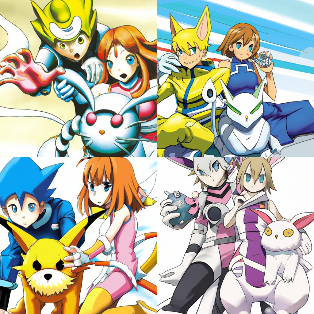 Gatomon and Anya Forger in Anime Style