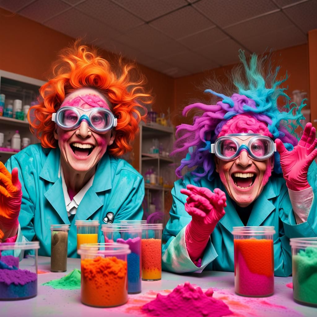 Ecstatic Scientists in a Psychedelic Lab