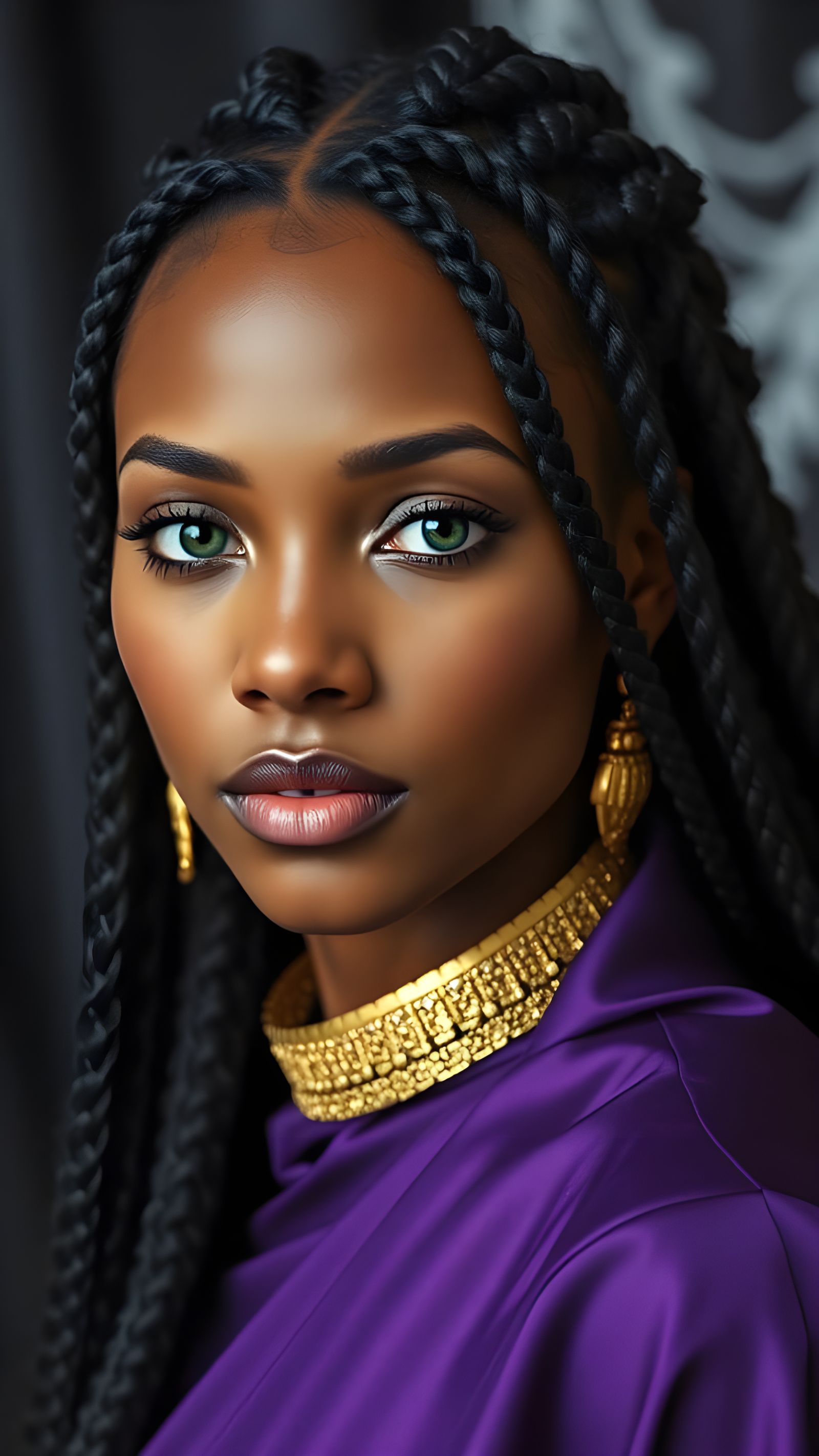 Beautiful Sudanese Woman with Emerald Eyes