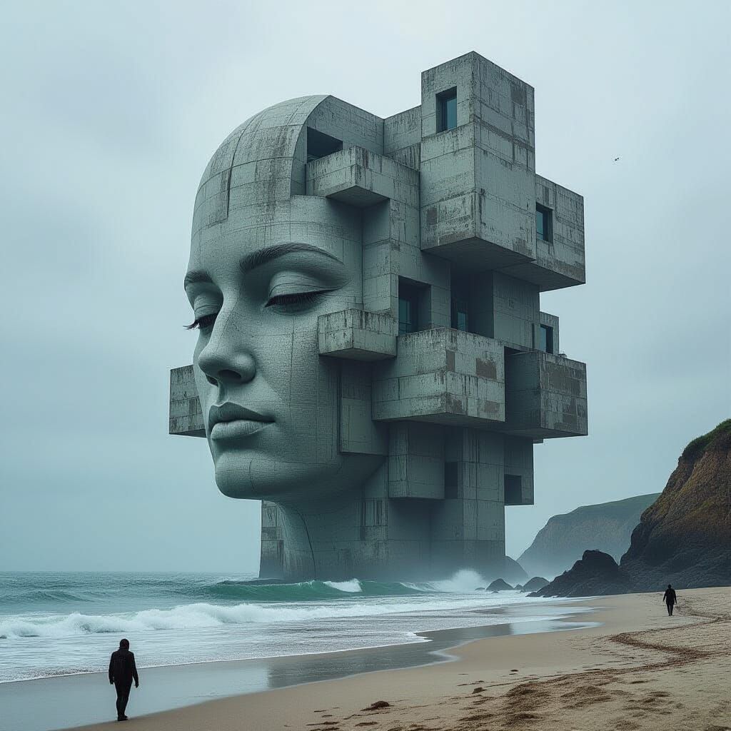 Steampunk Surrealism: Monolithic Brutalist Tide