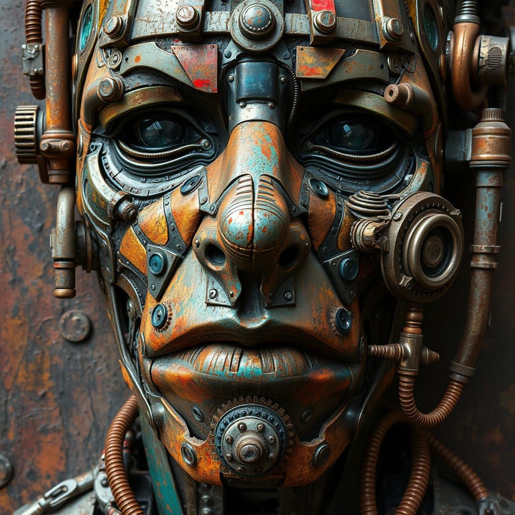 Gothic Metal Portrait in Intricate, Weathered Detail