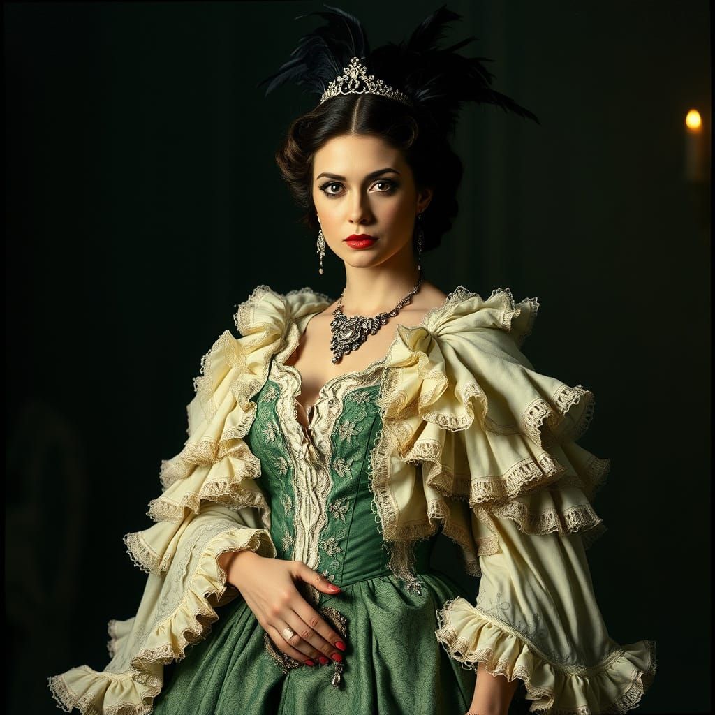 Elegant Woman in Dark Fantasy Style