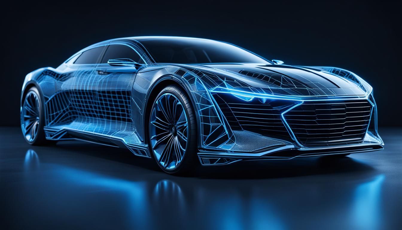 Futuristic AR Car Wireframe Concept in Generative AI