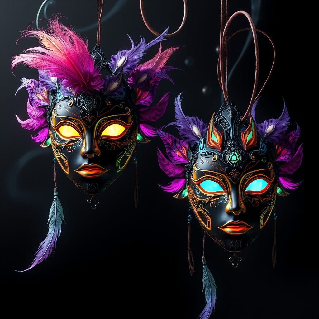 Mystical Masks in Ethereal Flight