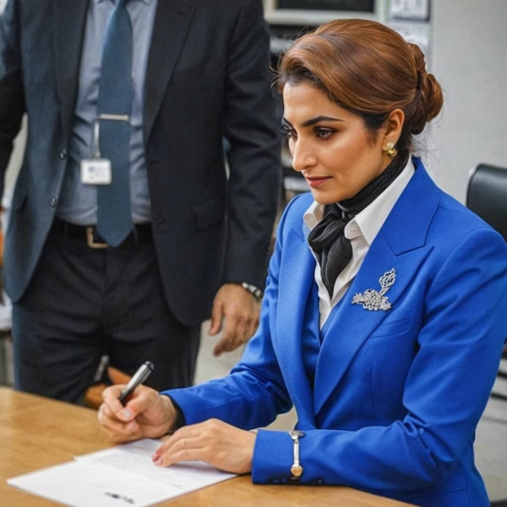 Elegant Iranian Woman in Business Attire