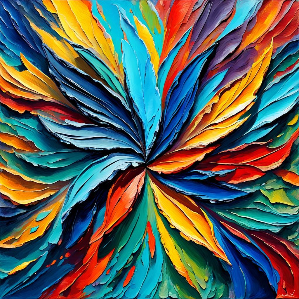 A digital painting showcasing vibrant impasto textures