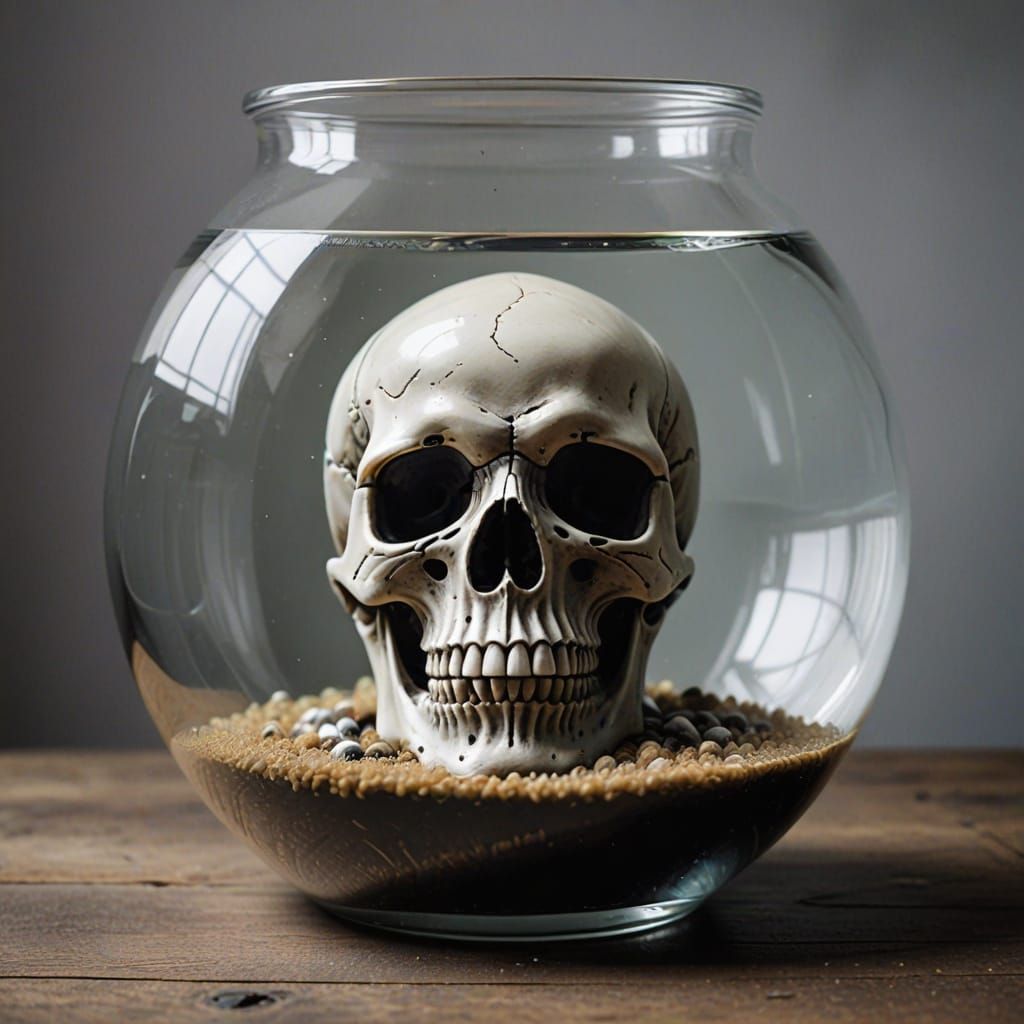 Macabre Still Life in a Fishbowl
