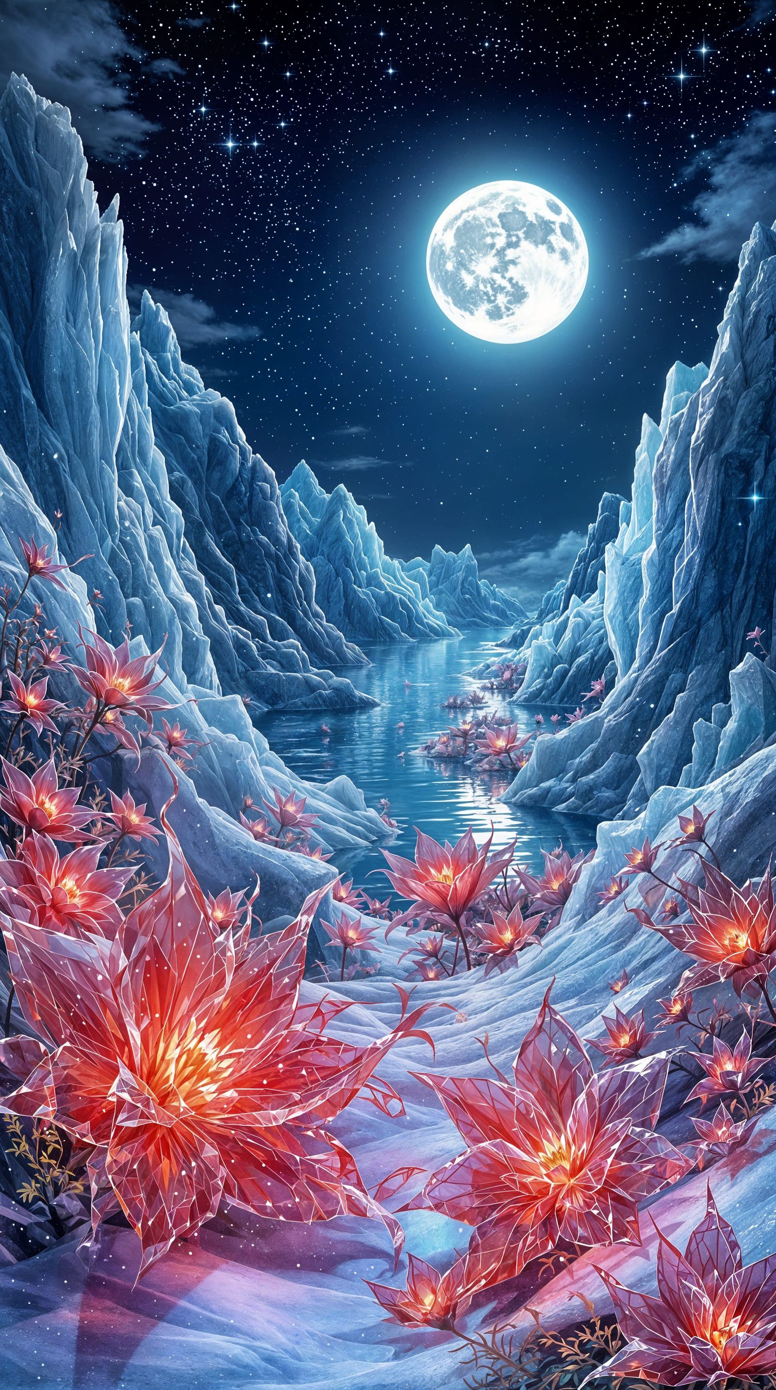 Surreal Zodiac Goddess Reigns Over Icy Aquatic Realm in Moon...