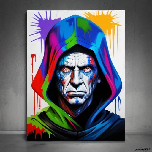 Palpatine Graffiti Art in Polychromatic Style