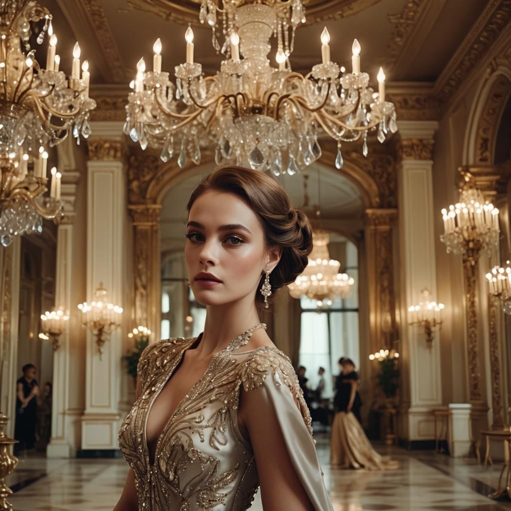 Elegant Woman in Haute Couture Portrait