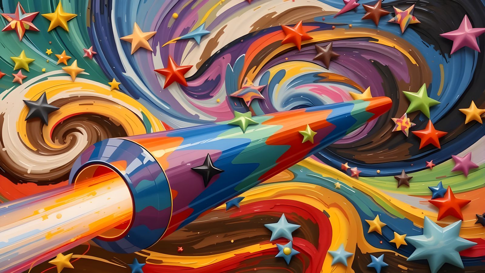 Resplendent Hollow Cylinder in Cosmic Paint Vortex