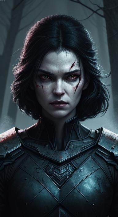 Dark sexuality fantasy, dark fantasy, dark sci-fi. Crisis Postcyberpunk colored pencil drawing. Medium shot. Snow White ...