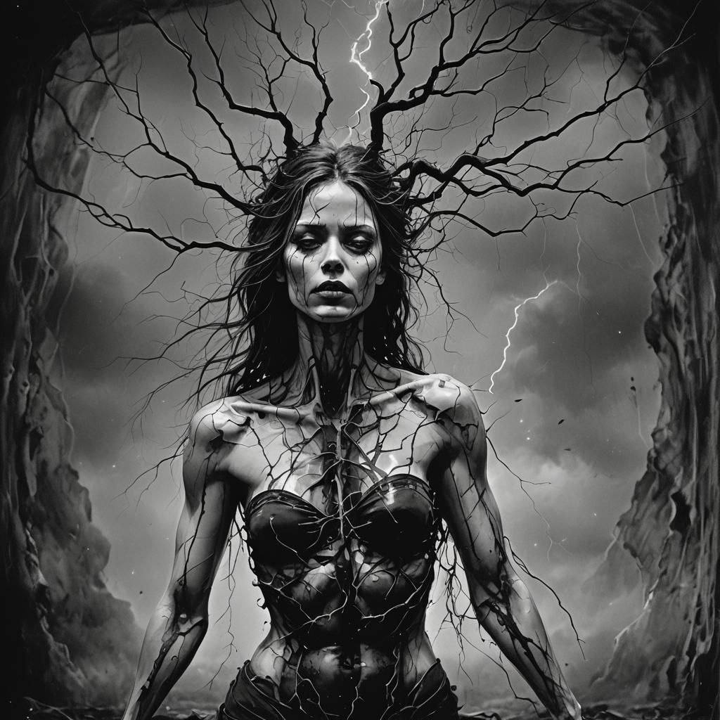 Cinematic Still: Intimate Moment in Film Noir Style