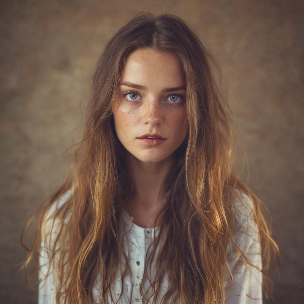 Captivating Woman with Multicolored Eyes in Vibrant Portrait