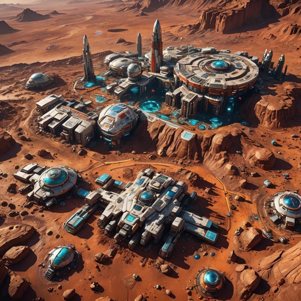 Futuristic Martian Civilization: Hyperrealistic Concept Art