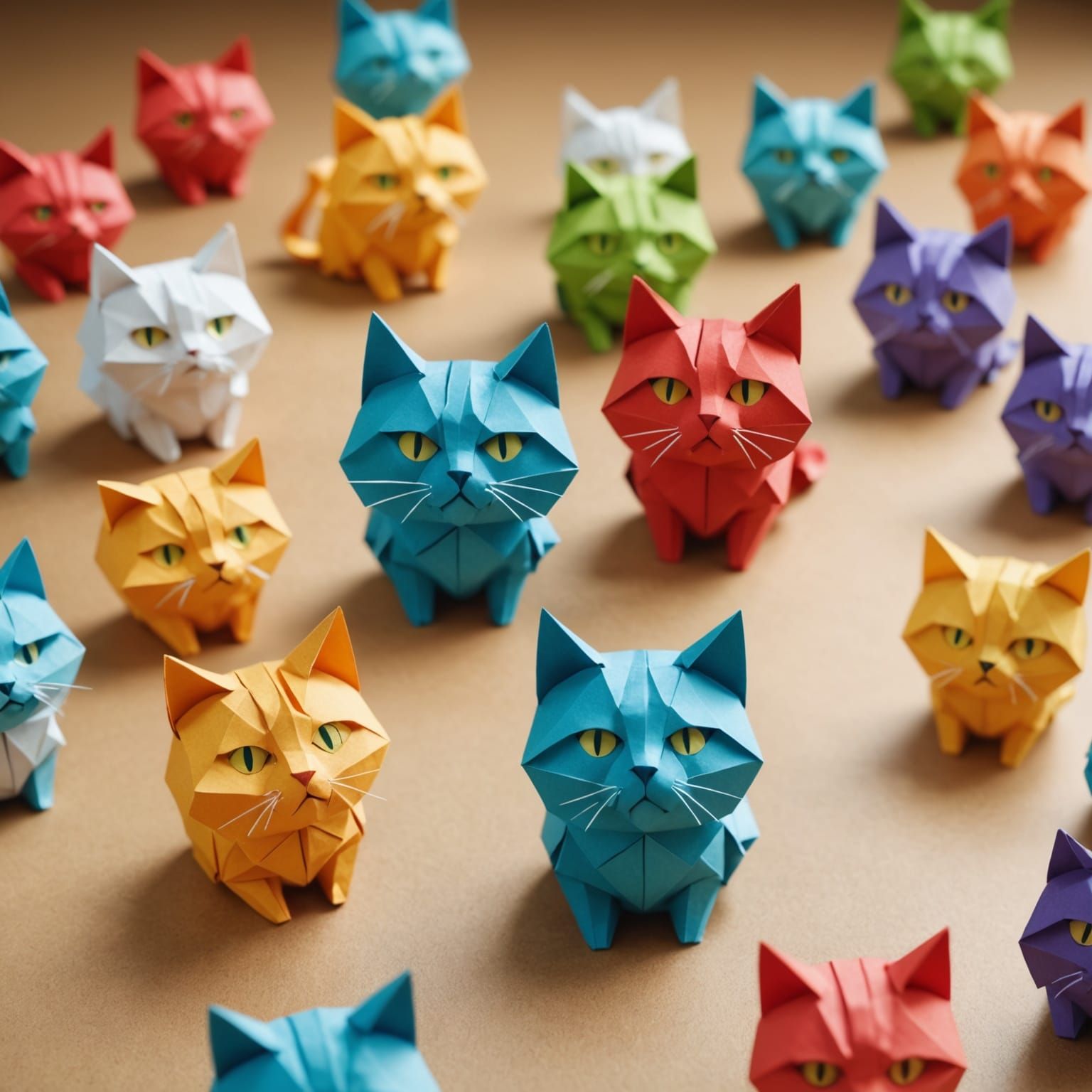 Whimsical Cats: Origami Paper Fold Papercraft