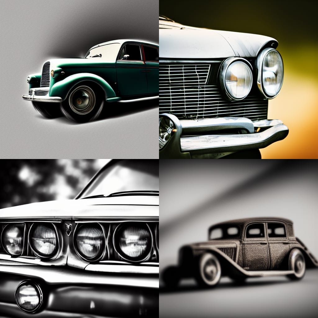 Vintage Car in 3D with Bokeh