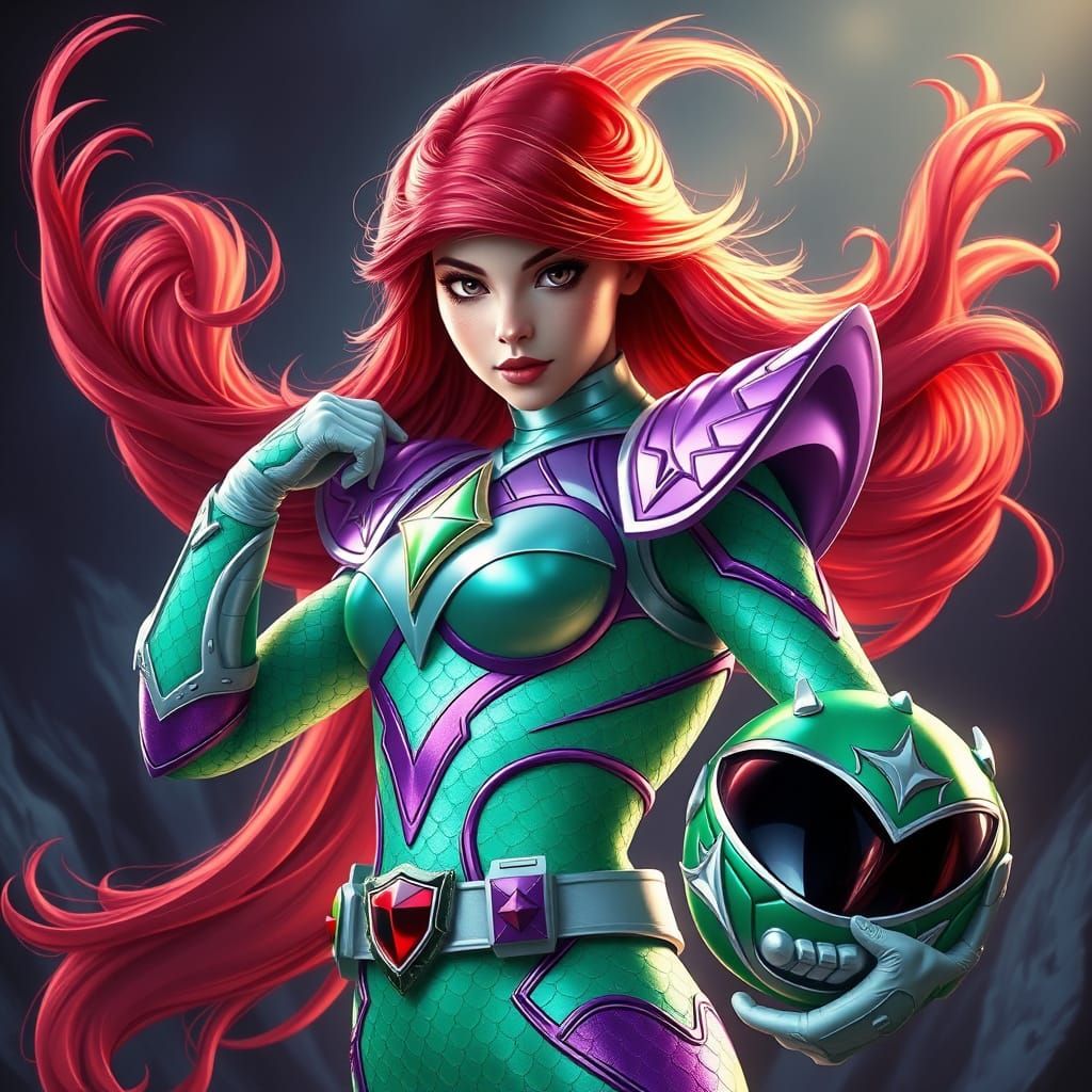 Mermaid Power Ranger in Dark Fantasy Armor