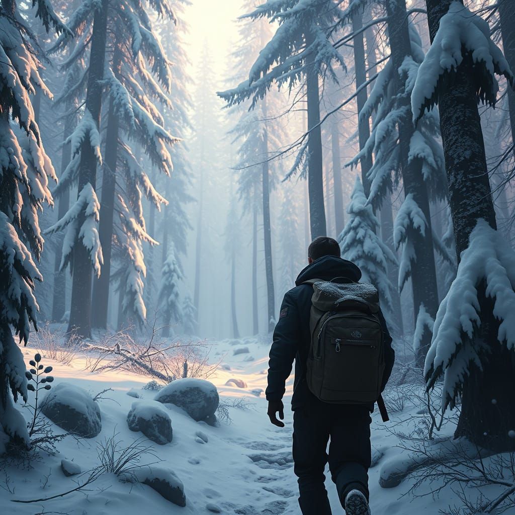 Mystical Snowy Forest Beckons the Adventurer