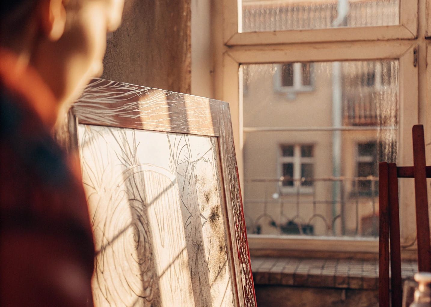 Airbrush Sculptural Rhythm Acrylic Wash Painted on Glass Tap...