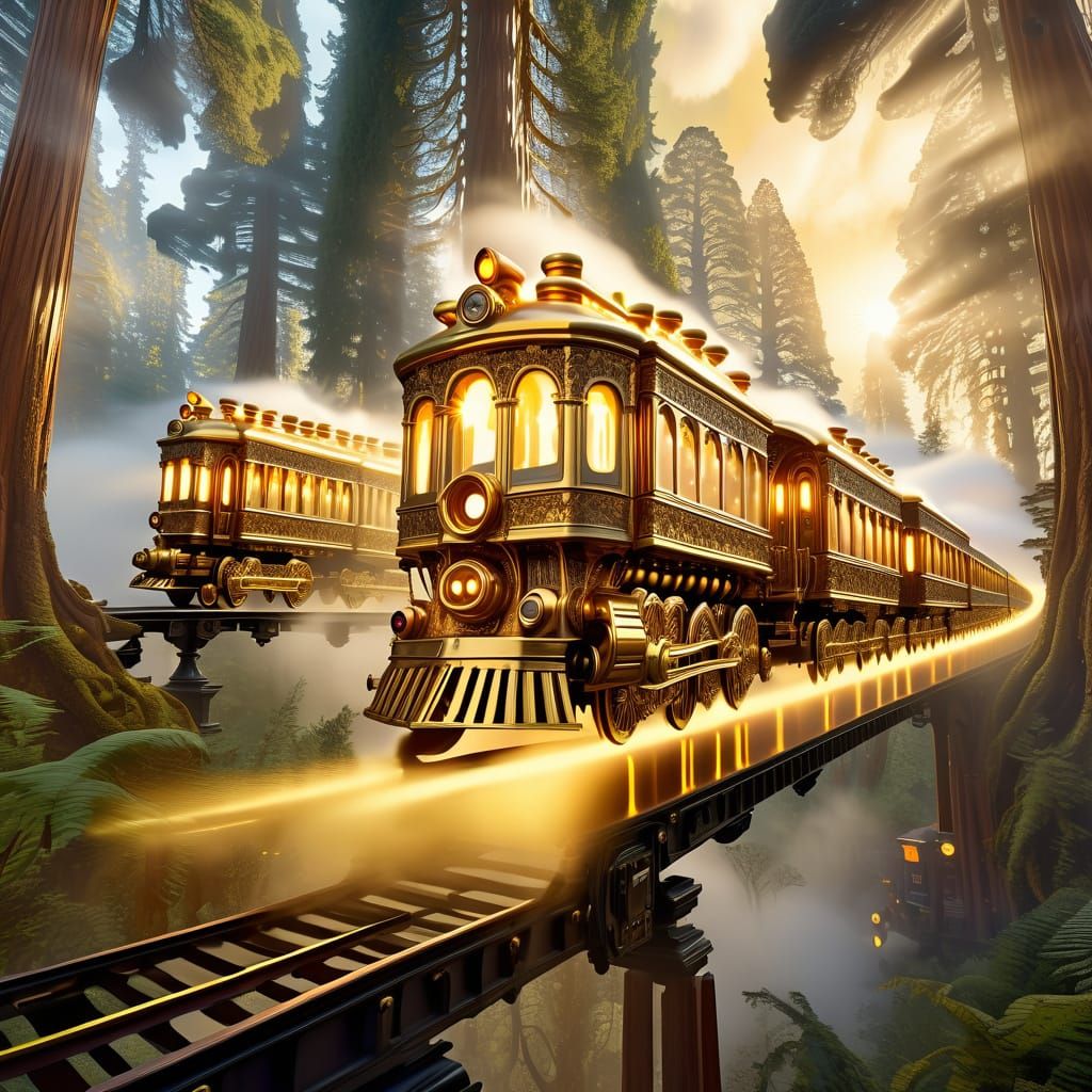 Honey Train Speeds Through Mystical Redwood Forest