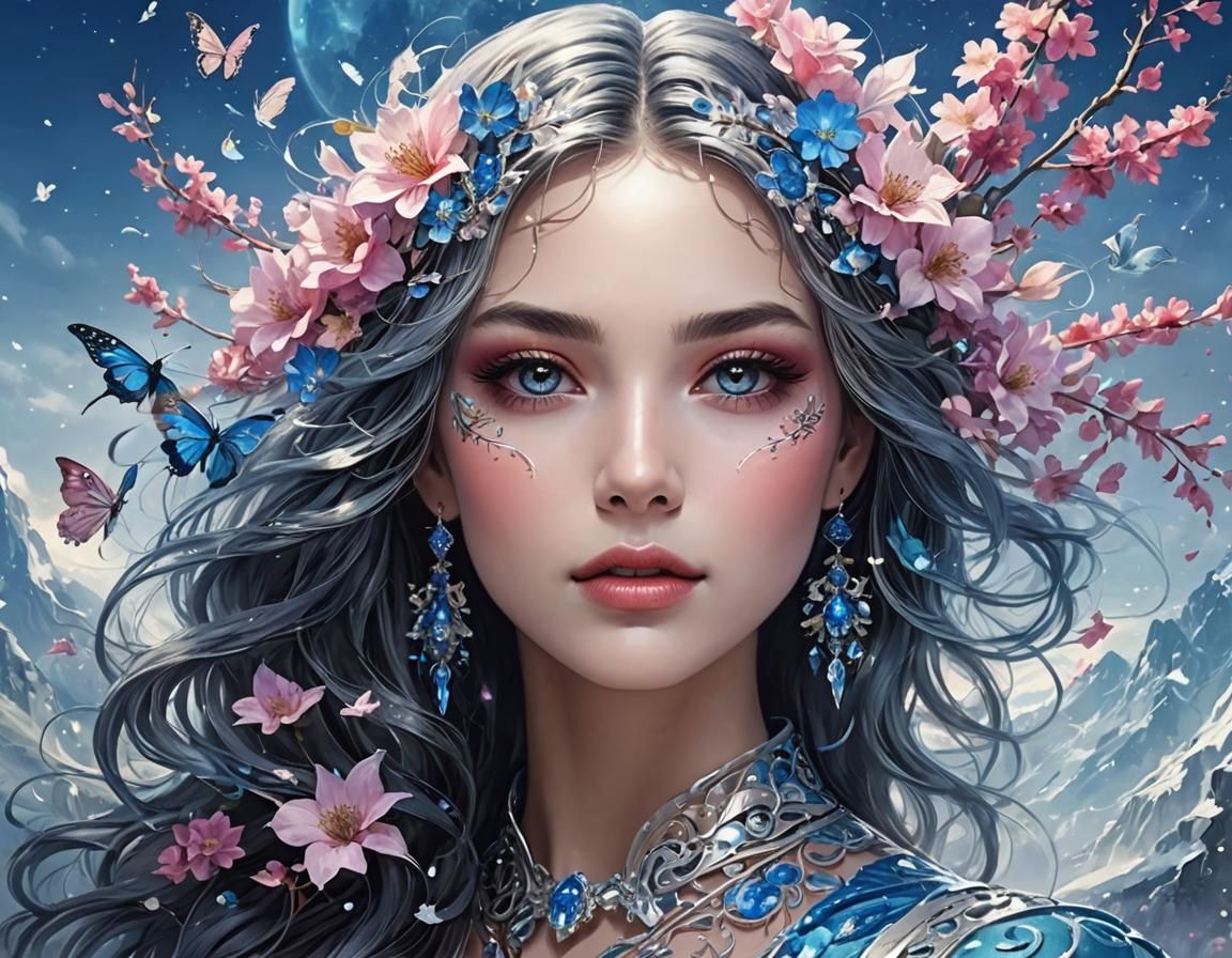 Fantasy Beauty: A Woman's Dreamlike Portrait