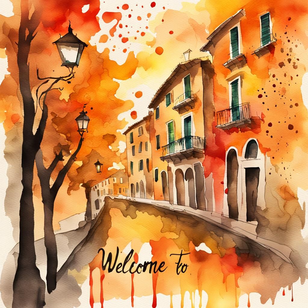 Watercolor Postcard Welcomes You to Italy