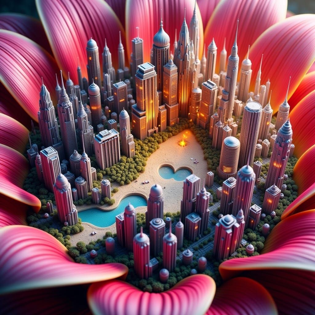 Vibrant Cityscape Bloomopolis in Floral Glory